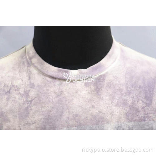 Jersey Dirty Wash Round Neck With Printing Shirt